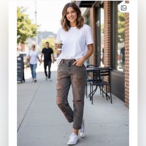 Cello Jeans destroyed style faded brown denim size 11